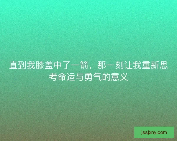 直到我膝盖中了一箭，那一刻让我重新思考命运与勇气的意义
